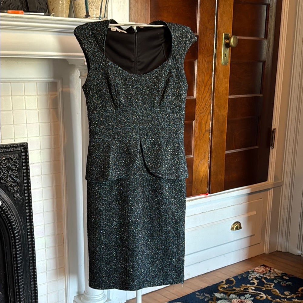 Elegant Black and blue Tweed Dress‎ with metallic.Very Audrey Hepburn-worn twice